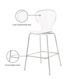 Clarion Lucite Seat And Metal Base Counter Stool — 768-C - Silver - 768-C Infographic