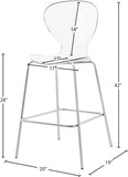 Clarion Lucite Seat And Metal Base Counter Stool — 768-C - Silver - 768-C Dim