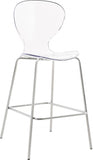 Clarion Lucite Seat And Metal Base Counter Stool — 768-C - Silver - 768-C