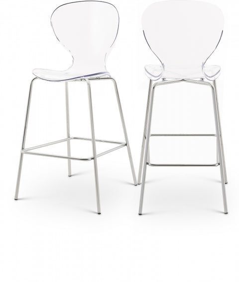 Clarion Lucite Seat And Metal Base Counter Stool — 768-C (Set of 2)
