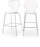 Clarion Lucite Seat And Metal Base Counter Stool — 768-C - Silver - 768-C Double Chair
