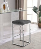 Nicola Velvet Upholstered Counter Stool — 904-C - Grey - 904Grey-C alternate view 1