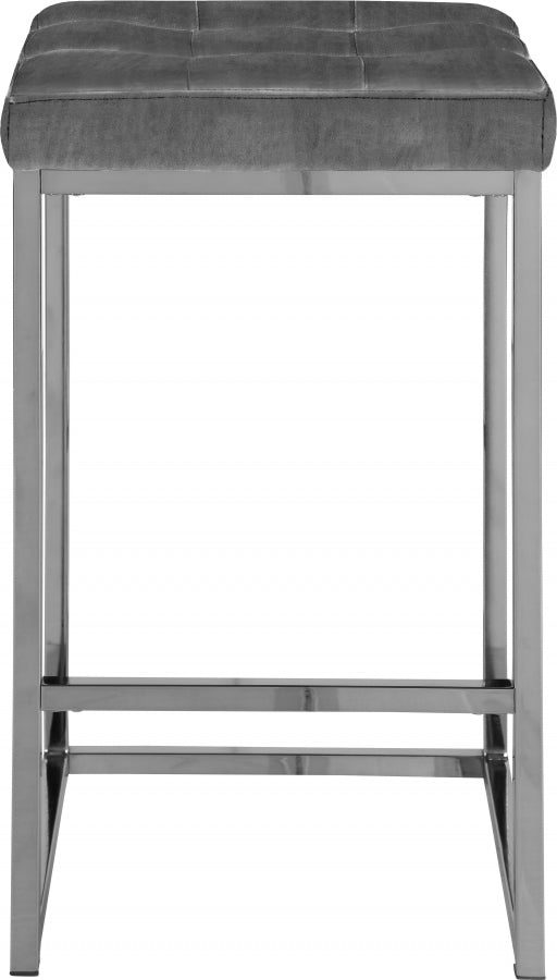 Nicola Velvet Upholstered Counter Stool — 904-C - Grey - 904Grey-C alternate view 2