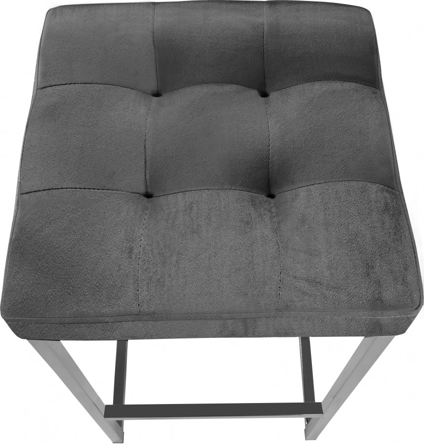 Nicola Velvet Upholstered Counter Stool — 904-C - Grey - 904Grey-C alternate view 3