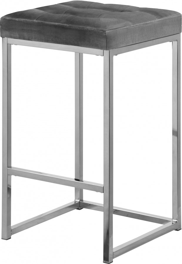 Nicola Velvet Upholstered Counter Stool — 904-C - Grey - 904Grey-C