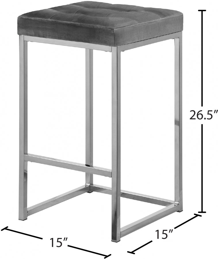 Nicola Velvet Upholstered Counter Stool — 904-C - Grey - 904Grey-C Dim