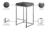 Nicola Velvet Upholstered Counter Stool — 904-C - Grey - 904Grey-C Infographic