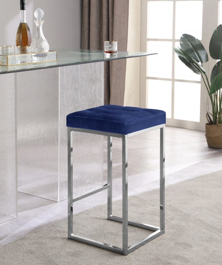 Nicola Velvet Upholstered Counter Stool — 904-C - Blue - 904Navy-C alternate view 1