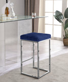 Nicola Velvet Upholstered Counter Stool — 904-C - Blue - 904Navy-C alternate view 1