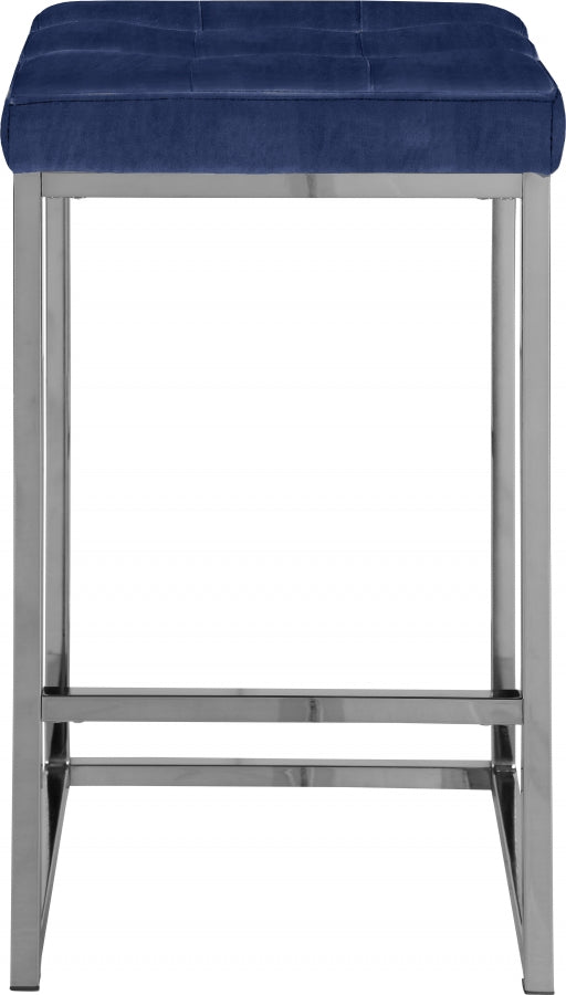 Nicola Velvet Upholstered Counter Stool — 904-C - Blue - 904Navy-C alternate view 2