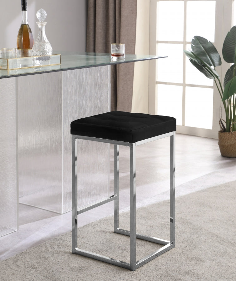 Nicola Velvet Upholstered Counter Stool — 904-C - Black - 904Black-C alternate view 1
