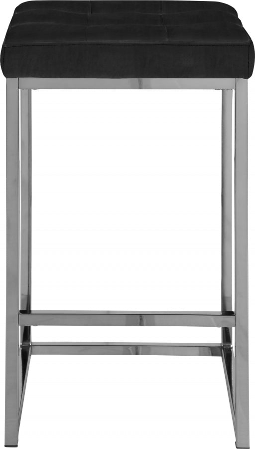 Nicola Velvet Upholstered Counter Stool — 904-C - Black - 904Black-C alternate view 2