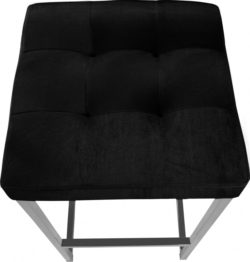 Nicola Velvet Upholstered Counter Stool — 904-C - Black - 904Black-C alternate view 3