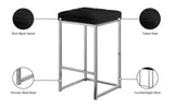 Nicola Velvet Upholstered Counter Stool — 904-C - Black - 904Black-C Infographic