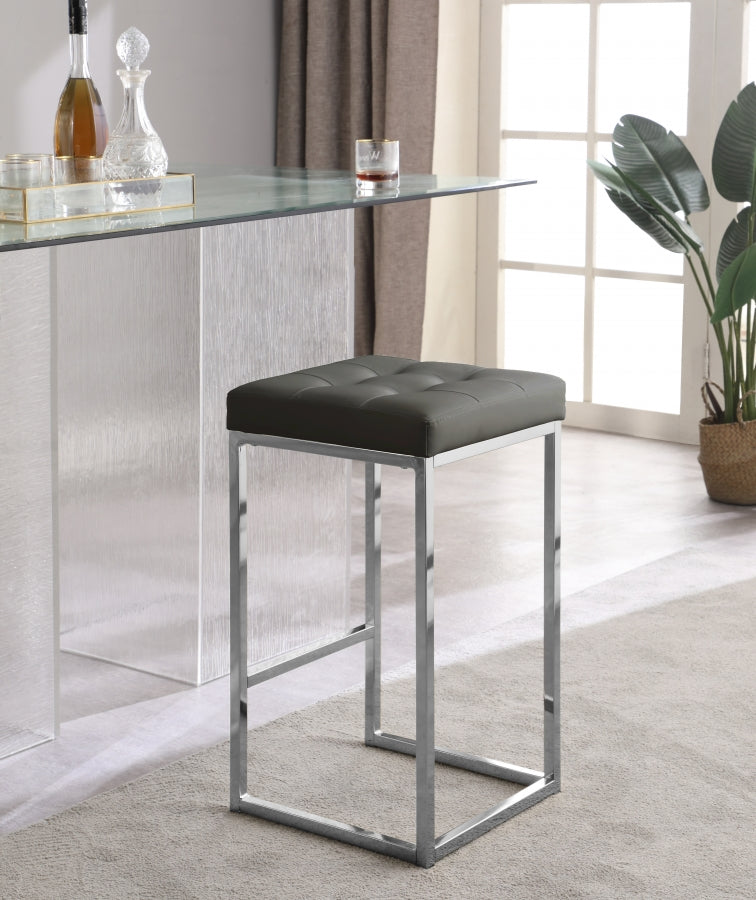Nicola Vegan Leather Upholstered Counter Stool — 905-C - Grey - 905Grey-C alternate view 1