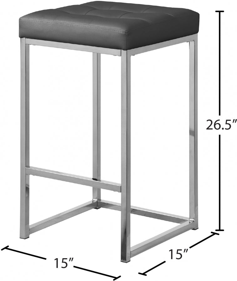 Nicola Vegan Leather Upholstered Counter Stool — 905-C - Grey - 905Grey-C Dim