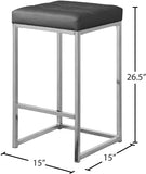 Nicola Vegan Leather Upholstered Counter Stool — 905-C - Grey - 905Grey-C Dim