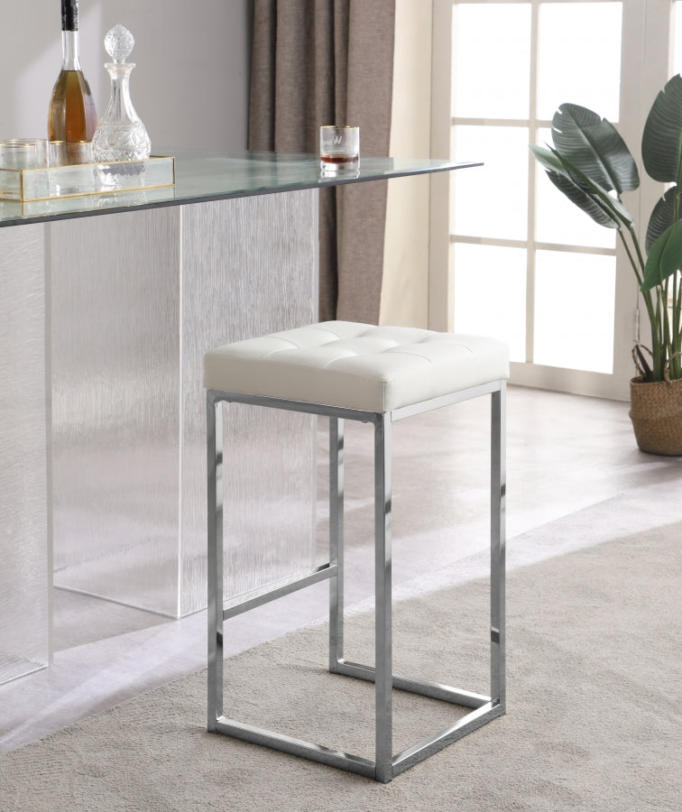 Nicola Vegan Leather Upholstered Counter Stool — 905-C - White - 905White-C alternate view 1