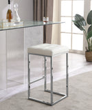 Nicola Vegan Leather Upholstered Counter Stool — 905-C - White - 905White-C alternate view 1