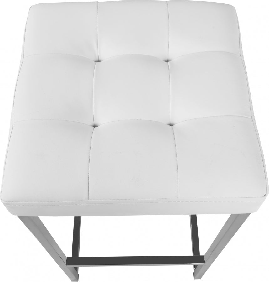 Nicola Vegan Leather Upholstered Counter Stool — 905-C - White - 905White-C alternate view 3