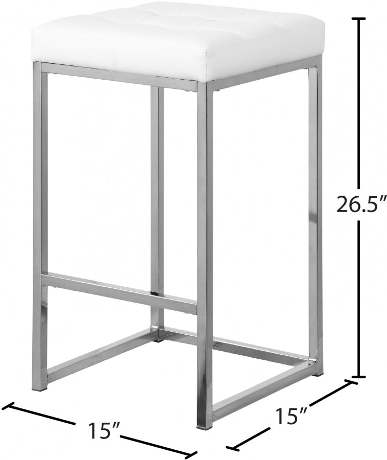 Nicola Vegan Leather Upholstered Counter Stool — 905-C - White - 905White-C Dim