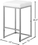 Nicola Vegan Leather Upholstered Counter Stool — 905-C - White - 905White-C Dim