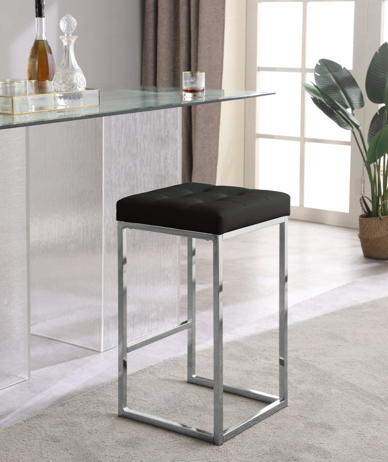 Nicola Vegan Leather Upholstered Counter Stool — 905-C - Black - 905Black-C alternate view 1