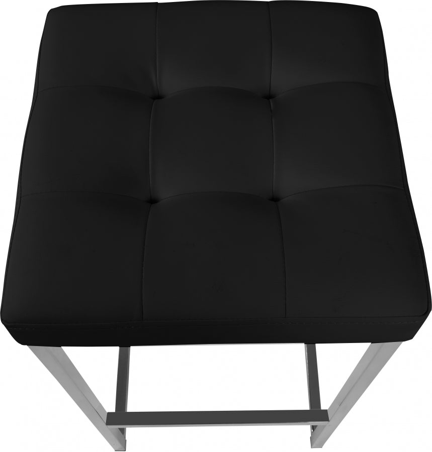 Nicola Vegan Leather Upholstered Counter Stool — 905-C - Black - 905Black-C alternate view 3