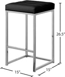 Nicola Vegan Leather Upholstered Counter Stool — 905-C - Black - 905Black-C Dim