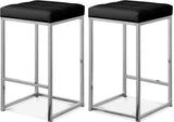 Nicola Vegan Leather Upholstered Counter Stool — 905-C - Black - 905Black-C Double Chair