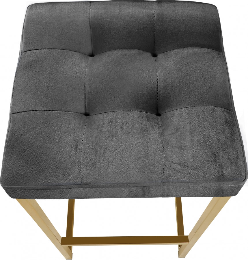 Nicola Velvet Upholstered Counter Stool — 906-C - Grey - 906Grey-C alternate view 3