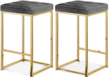 Nicola Velvet Upholstered Counter Stool — 906-C - Grey - 906Grey-C Double Chair