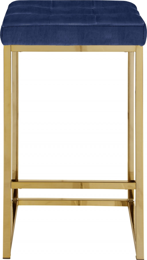 Nicola Velvet Upholstered Counter Stool — 906-C - Blue - 906Navy-C alternate view 2