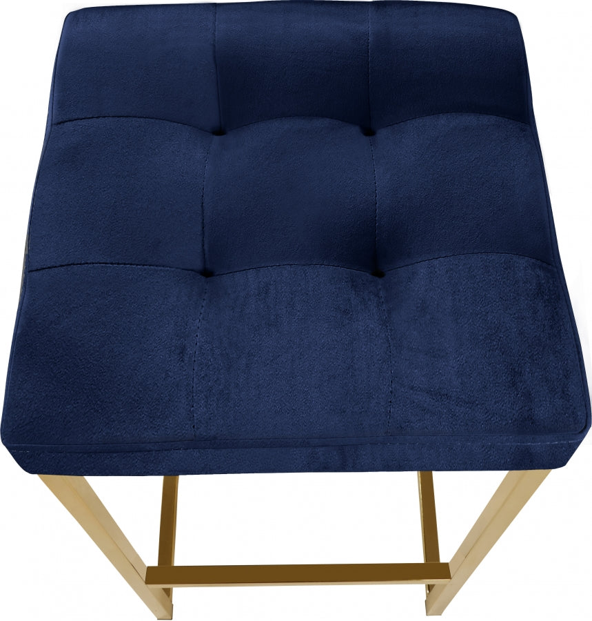 Nicola Velvet Upholstered Counter Stool — 906-C - Blue - 906Navy-C alternate view 3
