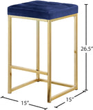 Nicola Velvet Upholstered Counter Stool — 906-C - Blue - 906Navy-C Dim