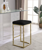Nicola Velvet Upholstered Counter Stool — 906-C - Black - 906Black-C alternate view 1