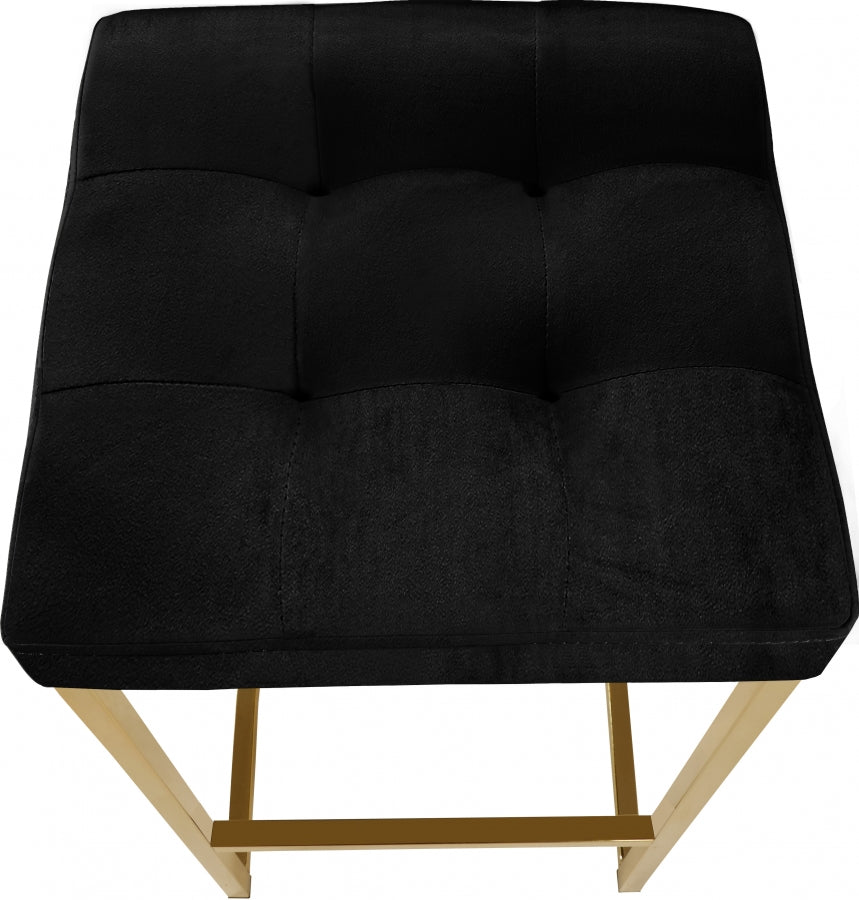 Nicola Velvet Upholstered Counter Stool — 906-C - Black - 906Black-C alternate view 3