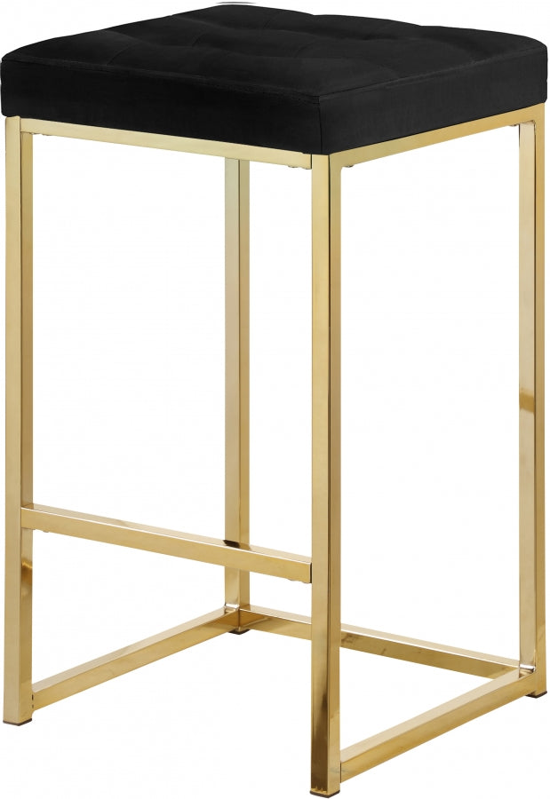 Nicola Velvet Upholstered Counter Stool — 906-C - Black - 906Black-C