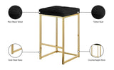 Nicola Velvet Upholstered Counter Stool — 906-C - Black - 906Black-C Infographic