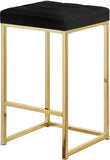 Nicola Velvet Upholstered Counter Stool — 906-C - Black - 906Black-C