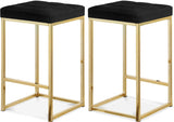 Nicola Velvet Upholstered Counter Stool — 906-C - Black - 906Black-C Double Chair