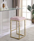 Nicola Velvet Upholstered Counter Stool — 906-C - Pink - 906Pink-C alternate view 1