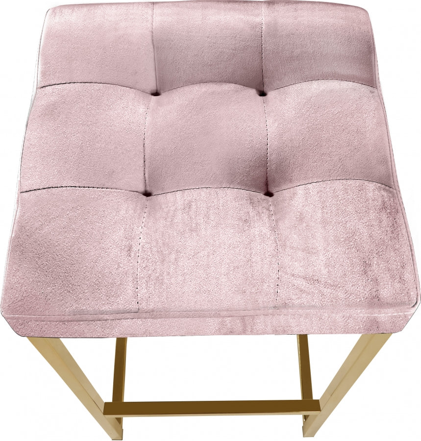 Nicola Velvet Upholstered Counter Stool — 906-C - Pink - 906Pink-C alternate view 3