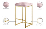 Nicola Velvet Upholstered Counter Stool — 906-C - Pink - 906Pink-C Infographic
