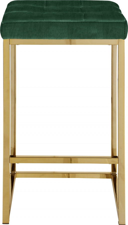 Nicola Velvet Upholstered Counter Stool — 906-C - Green - 906Green-C alternate view 2