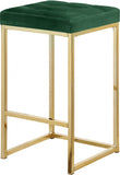 Nicola Velvet Upholstered Counter Stool — 906-C - Green - 906Green-C