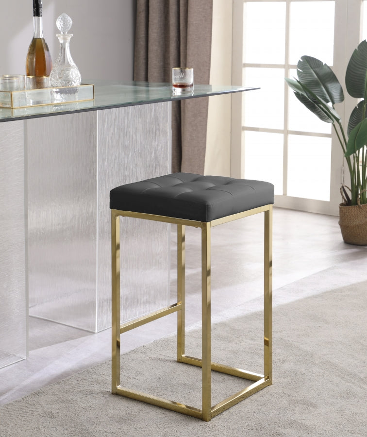 Nicola Vegan Leather Upholstered Counter Stool — 907-C - Grey - 907Grey-C alternate view 1