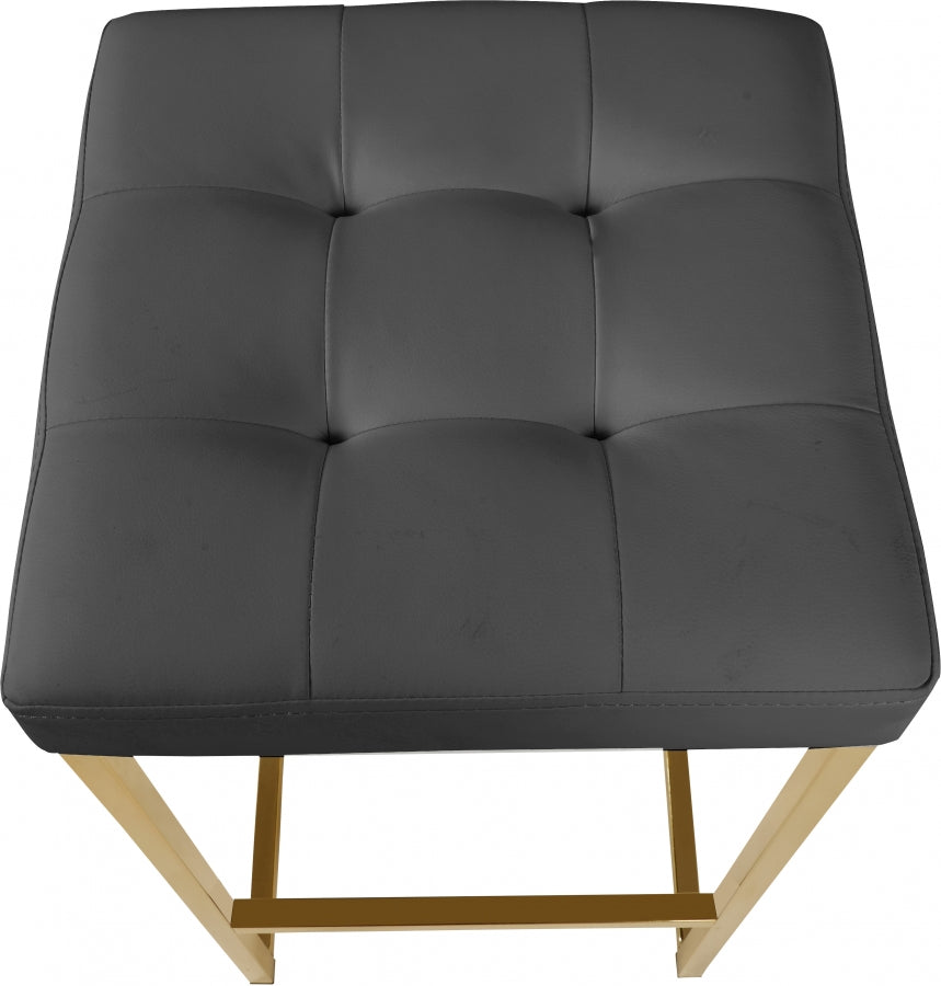 Nicola Vegan Leather Upholstered Counter Stool — 907-C - Grey - 907Grey-C alternate view 3