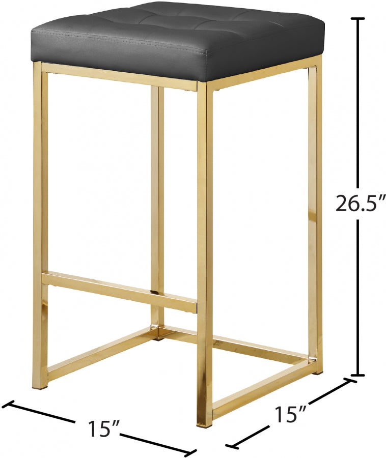 Nicola Vegan Leather Upholstered Counter Stool — 907-C - Grey - 907Grey-C Dim