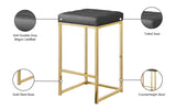 Nicola Vegan Leather Upholstered Counter Stool — 907-C - Grey - 907Grey-C Infographic